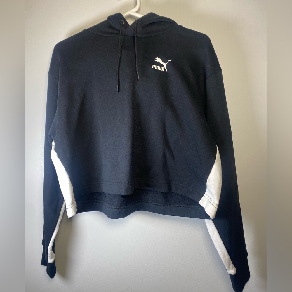 Puma Black Hoodie with White Accents